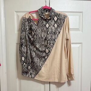 BiBi Snake Print and Beige Women's Blouse
